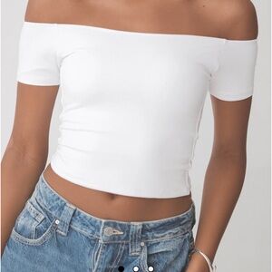 Klassy Network White Off-Shoulder Blouse